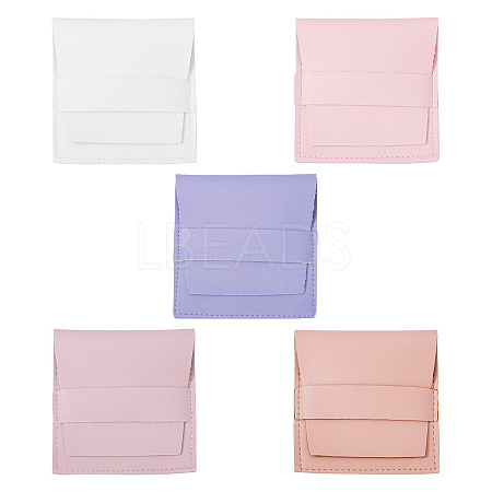 5Pcs 5 Ccolors Square PU Leather Envelope Pouches ABAG-TA0001-77-1