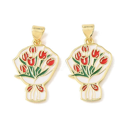 Graduation Season Brass Enamel Pendants KK-CBAF2EC-03G-D01-1