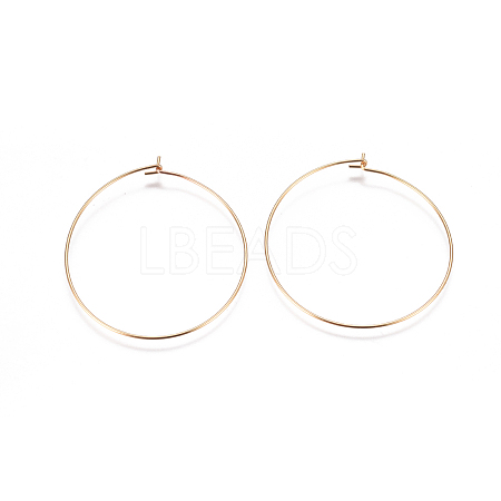 304 Stainless Steel Hoop Earrings Findings STAS-F227-54E-G-1