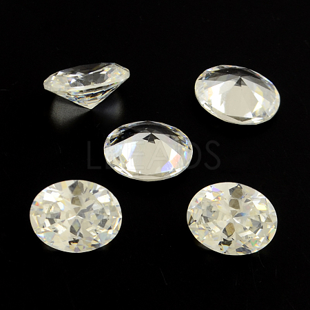 Oval Shaped Cubic Zirconia Pointed Back Cabochons ZIRC-R010-14x10-02-1