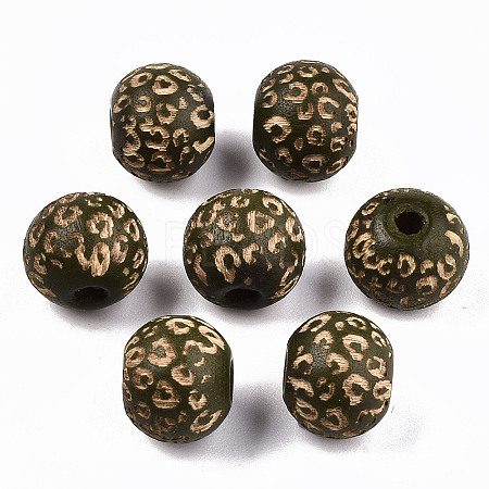 Painted Natural Wood Beads X-WOOD-T021-53A-04-1