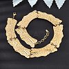 316L Surgical Stainless Steel Textured Link Chain Choker Necklaces SA-CBAB122-06G-1