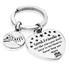 4Pcs Stainless Steel Heart Lettering Pendants Keychain KEYC-UN0001-19-1