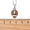 Zinc Alloy Topaz Rhinestone Sport Ball Pendant Cable Chain Necklaces NJEW-U024-01P-06-5