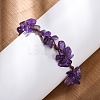 Adjustable Natural Amethyst Braided Bead Bracelets for Women BJEW-U035-02F-3