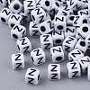 White Opaque Acrylic Beads X-MACR-R869-02Z-1