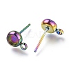 Ion Plating(IP) 304 Stainless Steel Stud Earring Settings STAS-I161-01A-M-2