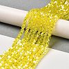 Transparent Electroplate Glass Beads Strands EGLA-A039-T4mm-B21-4