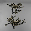 Flower & Branch Pattern Polyester Fabrics Computerized Embroidery Cloth Sew on Appliques PATC-WH0009-05C-3