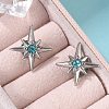 Rhinestone Star Clip-on Earrings EJEW-B116-01P-04-3