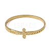 304 Stainless Steel Crystal Rhinestone Religion Cross Hinged Cuff Bangles for Women SA-CBA61B8-13G-4