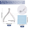 2Pcs Rack Plating 925 Sterling Silver Micro Pave Clear Cubic Zirconia Ice Pick Pinch Bails STER-BBC0009-34-2