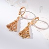 Brass Micro Pave Clear Cubic Zirconia Leverback Earrings EJEW-K300-28G-3