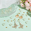 Beebeecraft 24Pcs 3 Style Square & Triangle & Ring Brass Stud Earring Findings KK-BBC0012-84-4