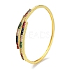 Brass Pave Colorful Glass Hinged Bangles for Women BJEW-Z061-07A-1