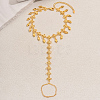 Brass Hollow Flower Tassel Anklets with Toe Chains for Women's Summer Dress OQ1163-3