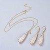 Natural Quartz Crystal Pendants Necklaces and Dangle Earrings Jewelry Sets SJEW-JS01026-1