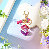 Alloy Resin Butterfly Keychains KEYC-TADJ0002-02G-S-4