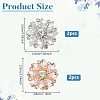 4Pcs 2 Styles Alloy Rhinestone Buttons BUTT-NB0001-79A-2
