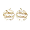 Alloy Open Back Bezel Pendants X-PALLOY-L228-001G-2