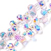 Electroplate Transparent Glass Beads Strands EGLA-P052-01A-AB08-1
