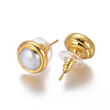Natural Pearl Stud Earrings EJEW-F230-13G-3