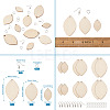 Yilisi DIY Unfinished Wooden Pendant Earring Making Kits DIY-YS0001-16-9