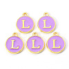 Golden Plated Alloy Enamel Charms X-ENAM-S118-10L-2