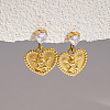 304 Stainless Steel Pave Clear Cubic Zirconia Stud Dangle Earrings WG47F59-01-1
