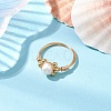 Round Natural Cultured Freshwater Pearl Finger Ring RJEW-JR00752-2