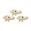 Rack Plating Real 18K Gold Plated Brass Micro Pave Clear Cubic Zirconia Connector Charms ZIRC-L102-05G-01-1