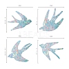 Swallow Shape Waterproof PVC Laser Adhesive Stickers DIY-WH0256-002-3