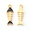 Light Gold Plated Alloy Enamel Pendants X-ENAM-R136-14B-2