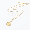 Brass Micro Pave Clear Cubic Zirconia Pendant Necklaces NJEW-J059-01H-2