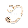 Brass Open Cuff Ring Cadmium Free & Nickel Free & Lead Free RJEW-N039-04LG-3