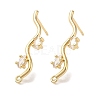 Brass with Clear Cubic Zirconia Stud Earring Findings LS-KK-G499-02G-1