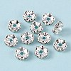 Brass Grade A Crystal Rhinestone Spacer Beads RB-A006-8MM-S-2