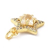 Brass Cubic Zirconia Charms ZIRC-C022-07G-3
