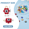 48Pcs Handmade Millefiori Glass Pendants PALLOY-HS00029-2