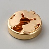 Flat Round Brass Button Covers Settings KK-WH0079-193B-KCG-2