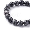Natural Larvikite Beads Stretch Bracelets BJEW-F380-01-C14-2