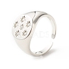 Clear Cubic Zirconia Star Cuff Ring RJEW-A003-02P-1