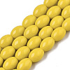 Opaque Solid Color Glass Beads Strands GLAA-R217-08A-A01-1