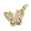 Brass Micro Pave Clear Cubic Zirconia Pendants KK-U005-01I-G-1