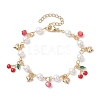 Glass Beads & Pearl Bead Bracelets BJEW-JB10069-1