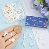 60Pcs 3 Styles Cross Natural Shell Beads BSHE-SC0001-18-3
