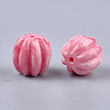Synthetic Coral Corrugated Beads CORA-S027-32B-2