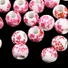 Floral Printed Porcelain Beads PORC-Q201-6mm-3-1