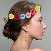 36Pcs 12 Colors Silk Rose Flower AJEW-GF0007-01-6