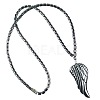 Vintage Synthetic Non-magnetic Hematite Pendant Column Beaded Necklaces IV0667-7-1